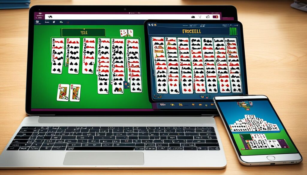 FreeCell game online on different platforms